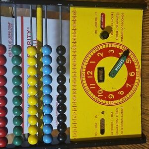 BRIO Wooden Abacus & Clock Educational Toy - 1960s